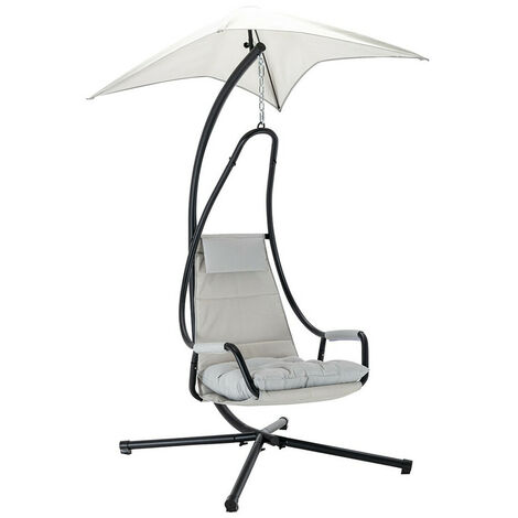 Silla colgante Comfivo Myrtus II , 212x103x122cm, Metal, Tapiz
