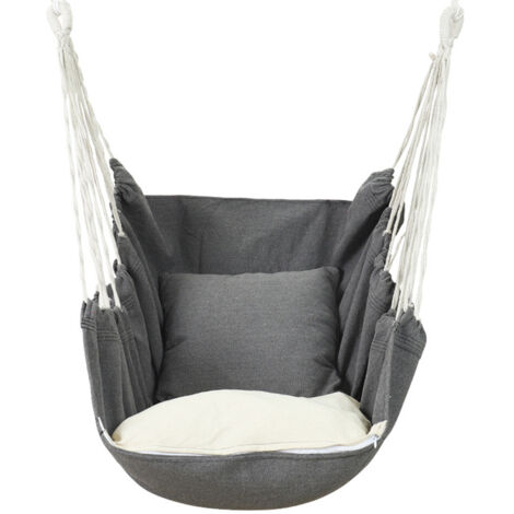 Silla colgante, correas y ganchos resistentes para colgar fácilmente, algodón suave, bolsillo lateral, juego de silla con borla, 130100cm