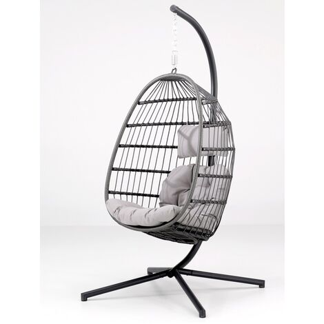 Silla colgante de jardin albatros ratan cuerda gris