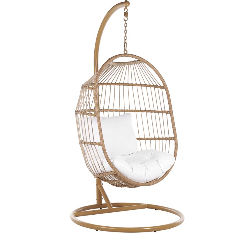 

Beliani - Silla colgante de ratán color natural con soporte ALBA
