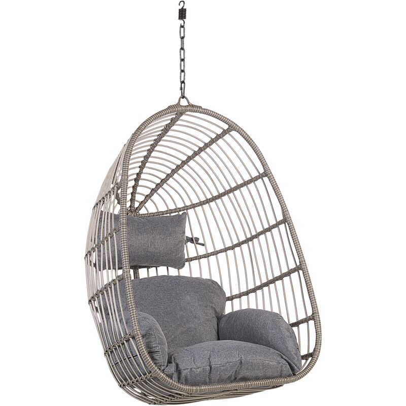 

Beliani - Silla colgante de ratán gris CASOLI