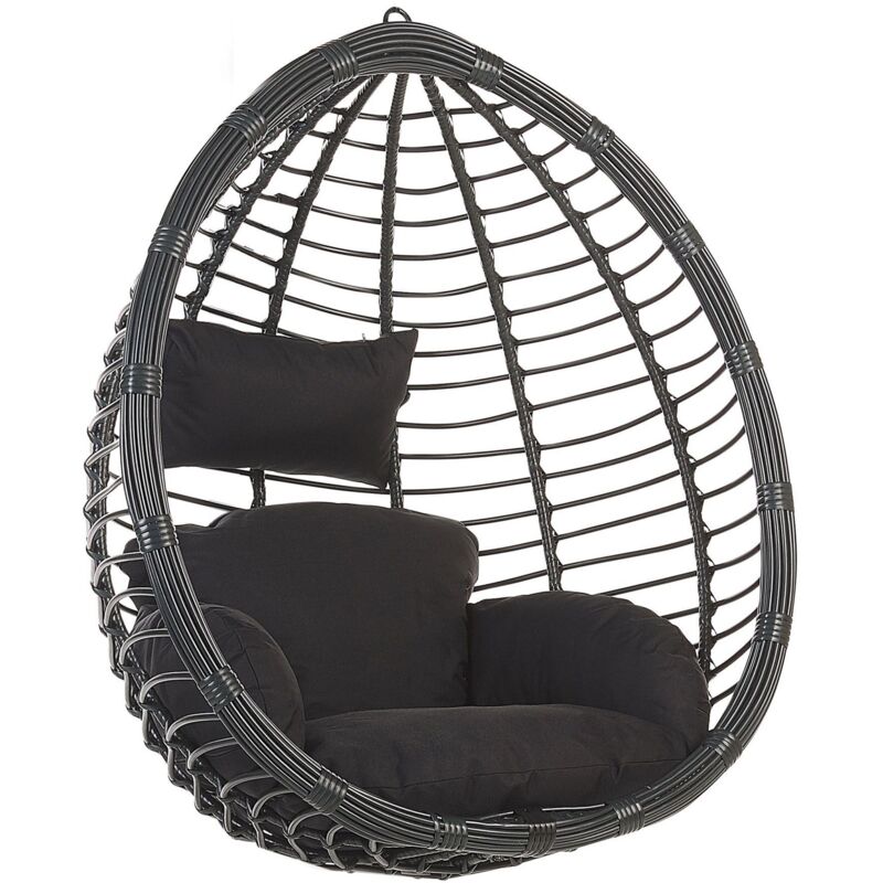 

Silla colgante de ratán negra TOLLO