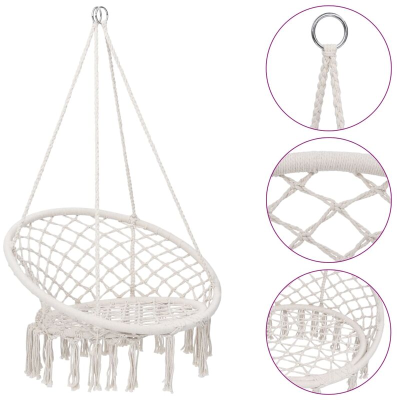 

Silla colgante hamaca columpio 80 cm beige