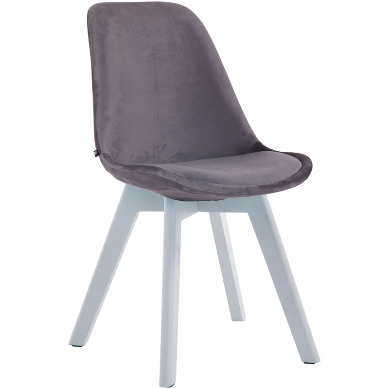 

Silla Comedor Borneo V2 En Terciopelo Gris oscuro Blanco (roble)