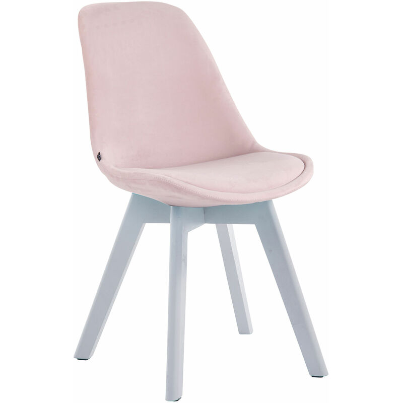 

Silla comedor borneo v2 en terciopelo rosado,blanco (roble) Rogal