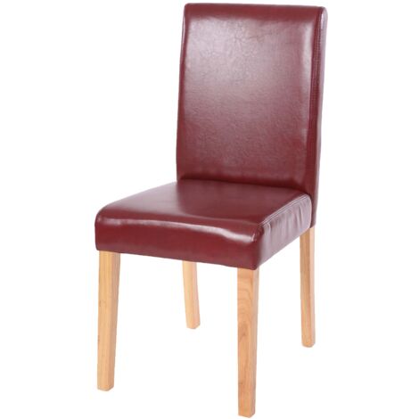 Silla comedor cocina en color rojo patas madera clara sintetica diseño moderno 040002339