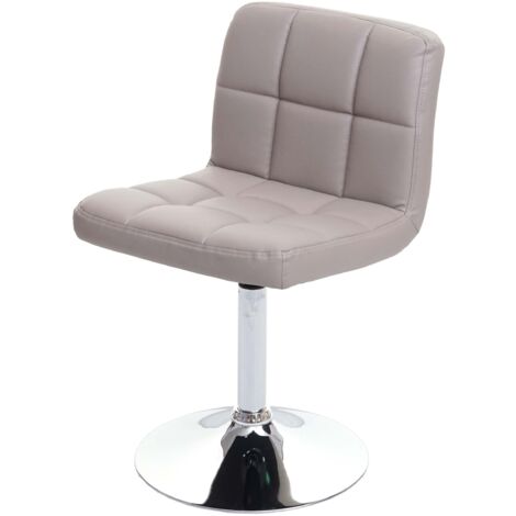 Silla comedor cocina office sin ruedas sintetica base cromada gris topo 040002295