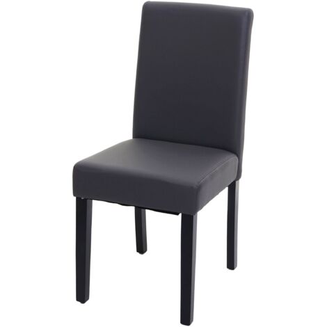 Silla comedor cocina patas madera oscura sintética gris mate 040002315