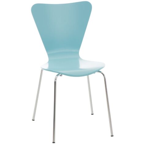 Silla comedor cocina x1 respaldo triangular apilable en madera clara y metal cromado 100003329