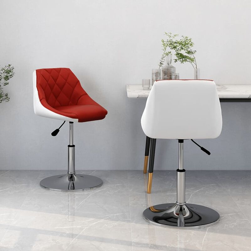 

Silla comedor giratoria 2 uds cuero sintético rojo vino blanco