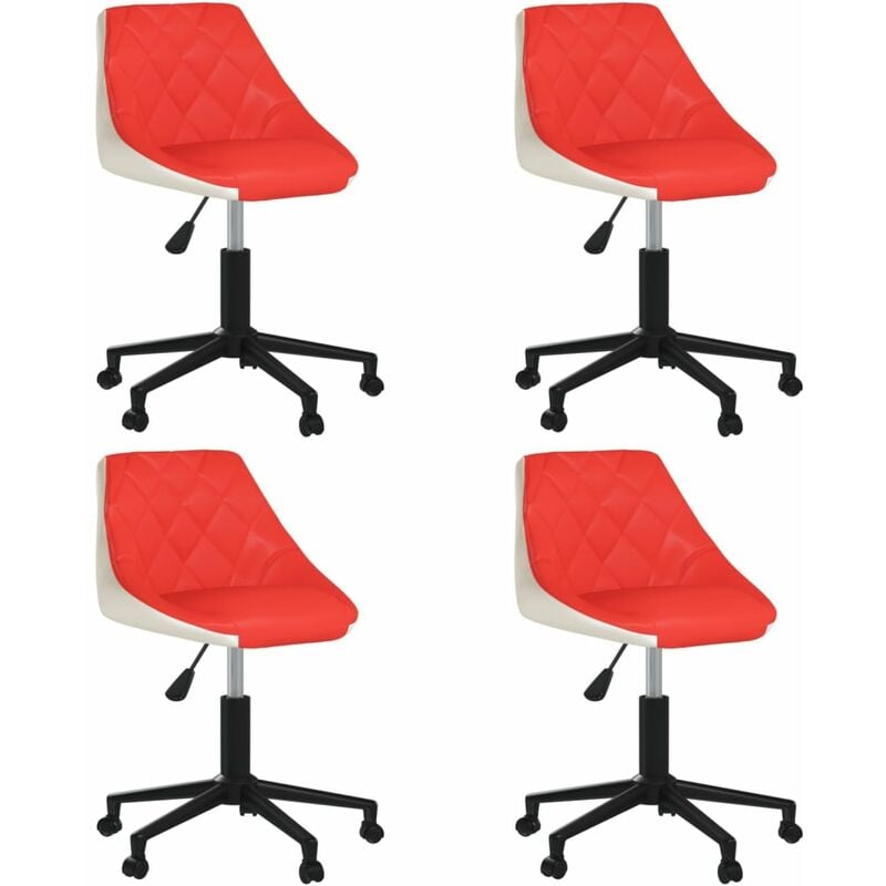 

Silla comedor giratoria 4 uds cuero sintético rojo blanco