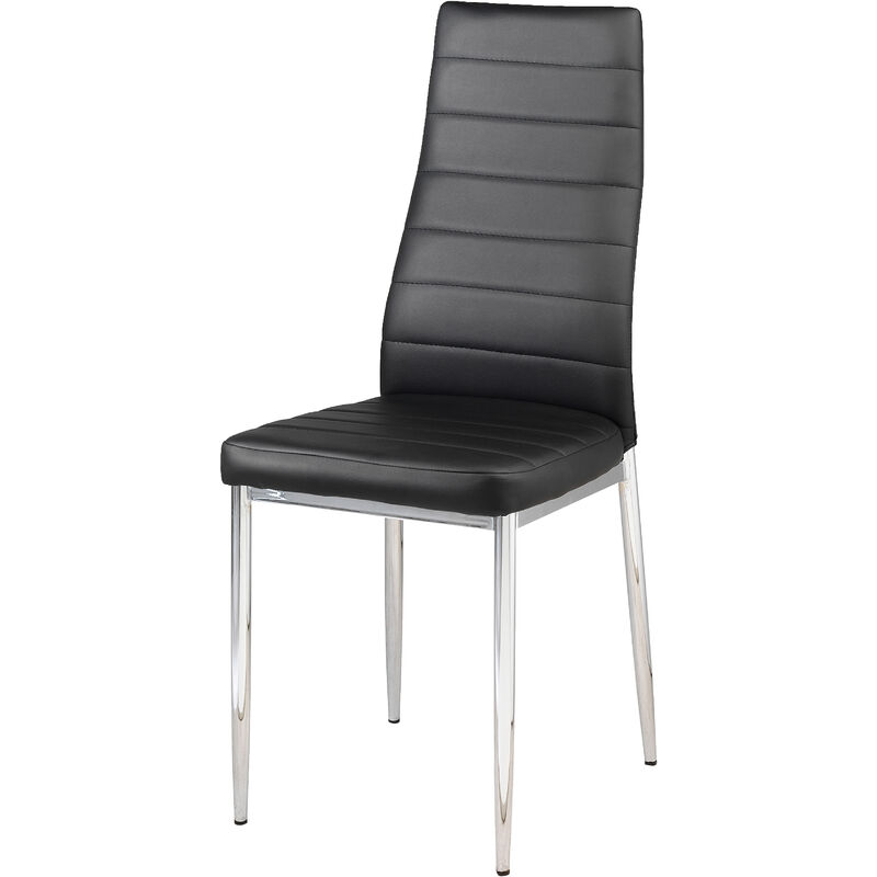 

Silla Comedor Pack de 4 Sillas de Comedor Bremen Tapizada Polipiel 96x40x39 cm Negro