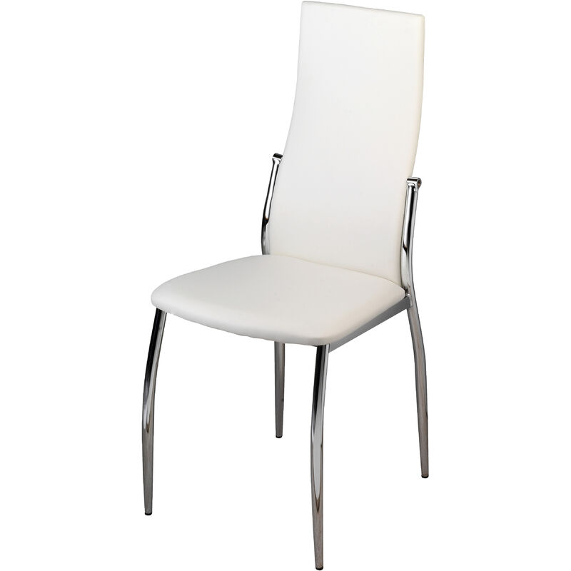 

Silla Comedor Pack de 4 Sillas de Comedor Eva Tapizada Polipiel 99x52x45 cm Blanco