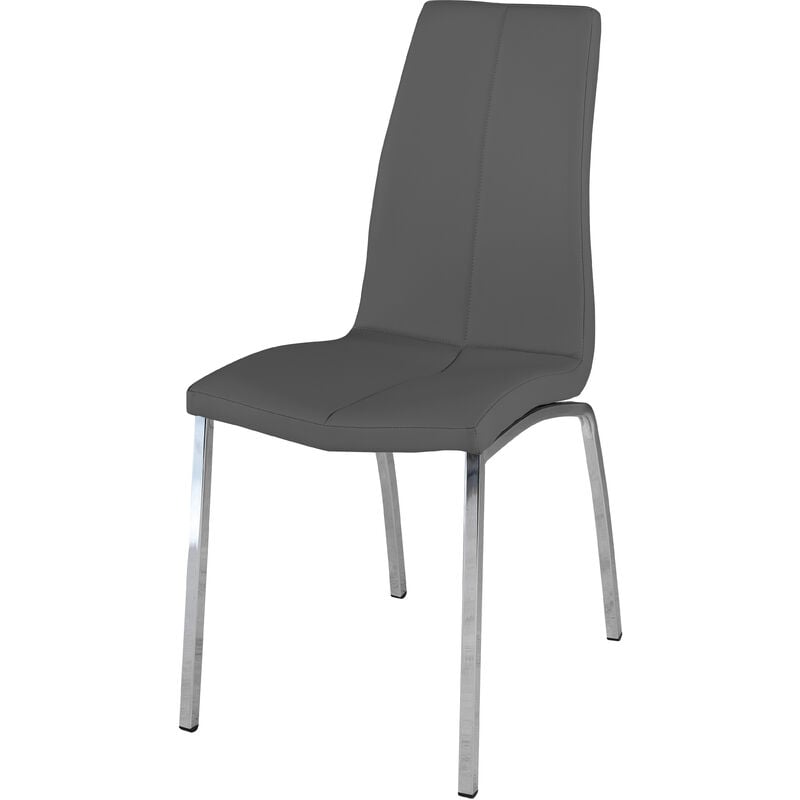 

Silla Comedor Pack de 4 Sillas de Comedor Merlín Tapizada Polipiel 95x57x44 cm Antracita