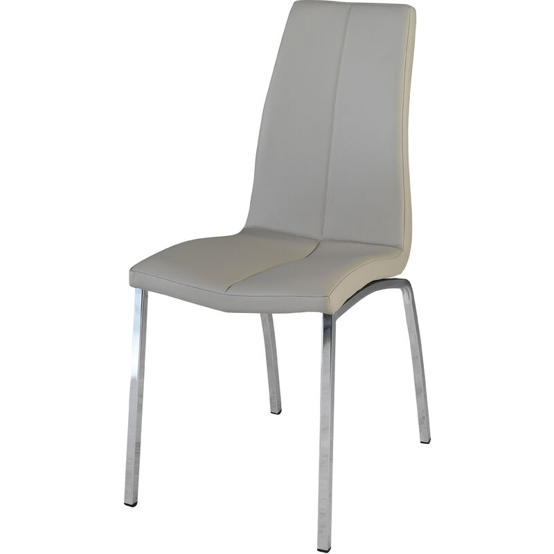 

Silla Comedor Pack de 4 Sillas de Comedor Merlín Tapizada Polipiel 95x57x44 cm Gris