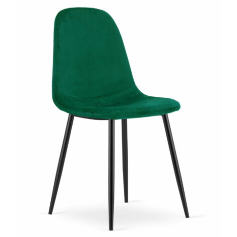 Silla COMO - terciopelo verde oscuro x 1