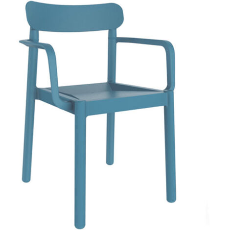 SILLA CON BRAZOS AZUL RETRO ELBA -