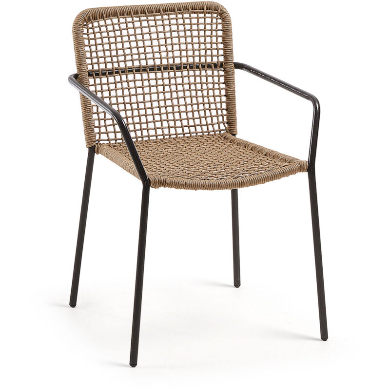 

Silla Ellen de cuerda beige y acero galvanizado - Kave Home