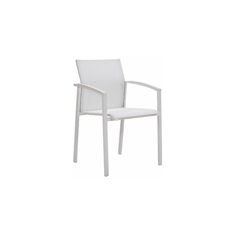 

Silla Con Brazos de Aluminio Blanco y Textilene Blanco con Brazos