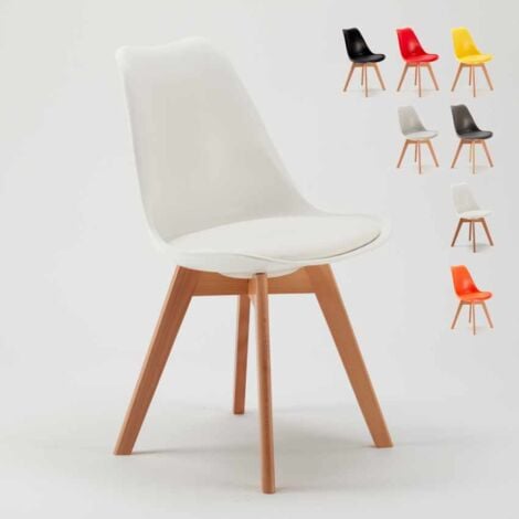 silla con cojín de diseño nórdico nordica Goblet para bar y cocina - Blanco