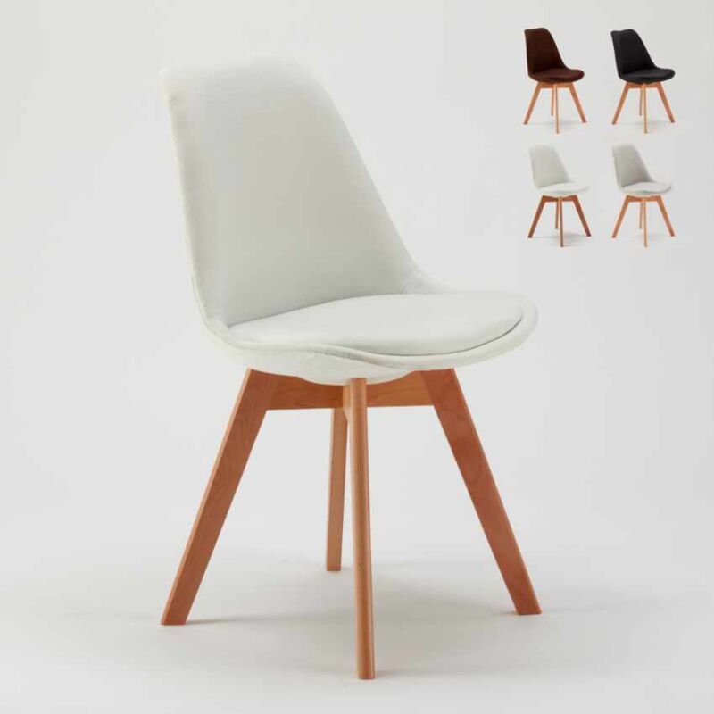 

Silla con Cojín de Tejido Nórdico Tulip Nordica Plus para Cocina y Bar | Blanco