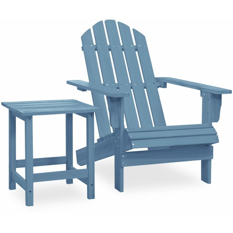 

Silla con otomana y mesa jardín Adirondack abeto macizo azul