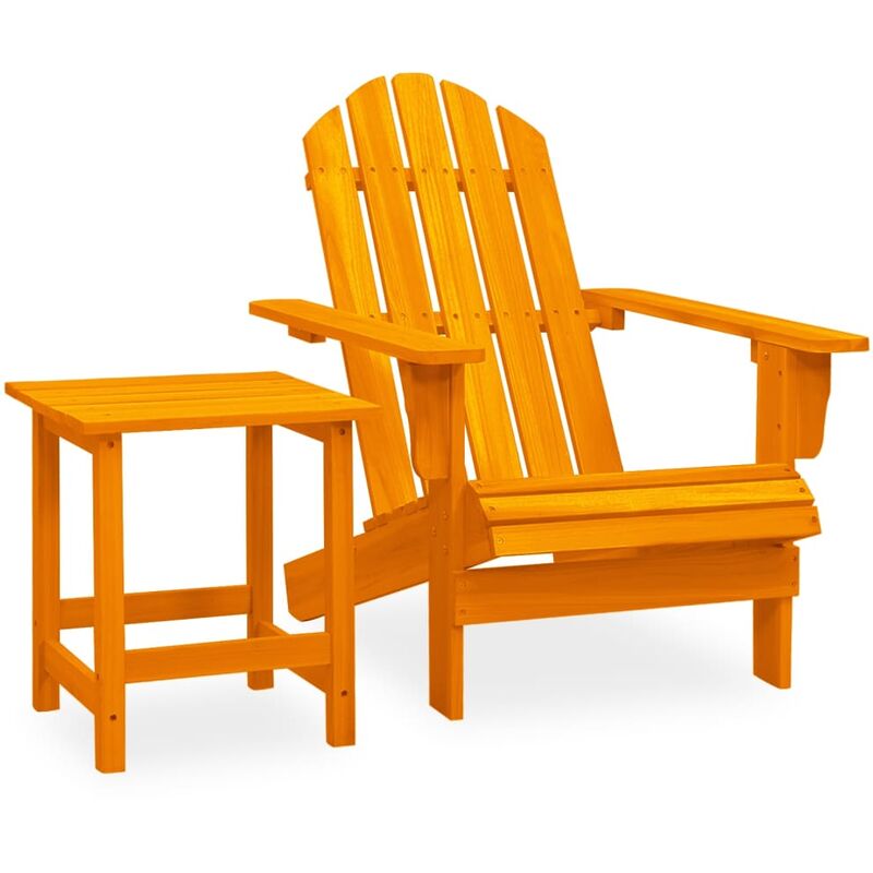 

Silla con otomana y mesa jardín Adirondack abeto macizo naranja
