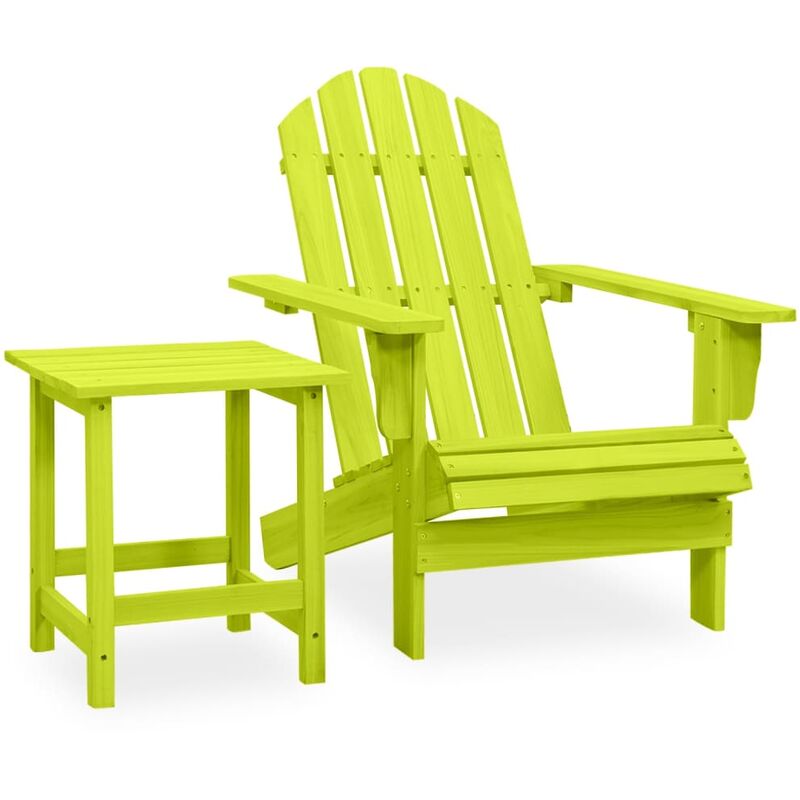 

Silla con otomana y mesa jardín Adirondack abeto macizo verde