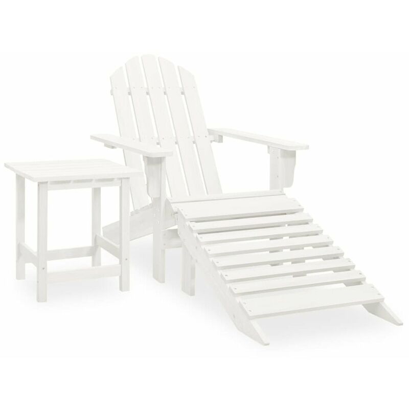 

Silla con otomana y mesa jardin Adirondack macizo abeto blanco