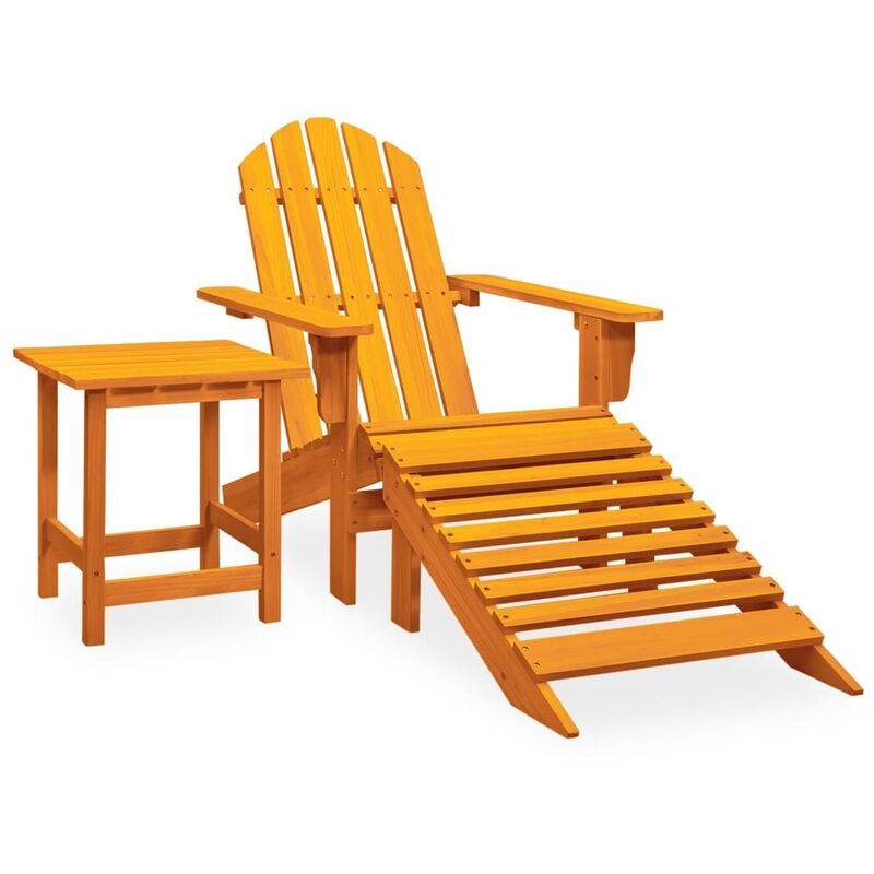 

Silla con otomana y mesa jardín Adirondack macizo abeto naranja