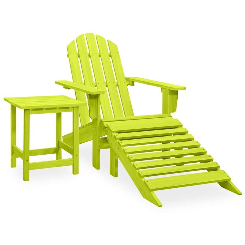 

Silla con otomana y mesa jardín Adirondack macizo abeto verde