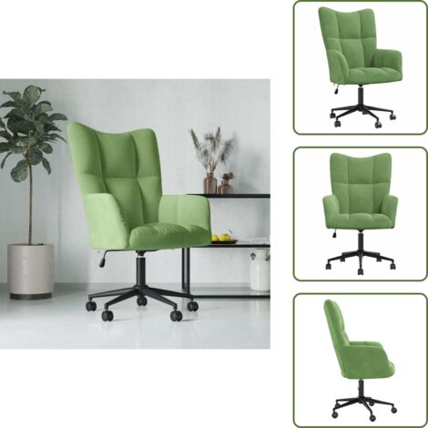 Silla con ruedas - vidaXL Sillón de relax de terciopelo verde claro - Silla ajustable