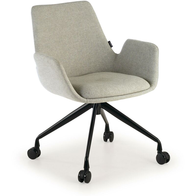 

Silla confidente Elodie Giratoria con ruedas Ecopiel gris - gris