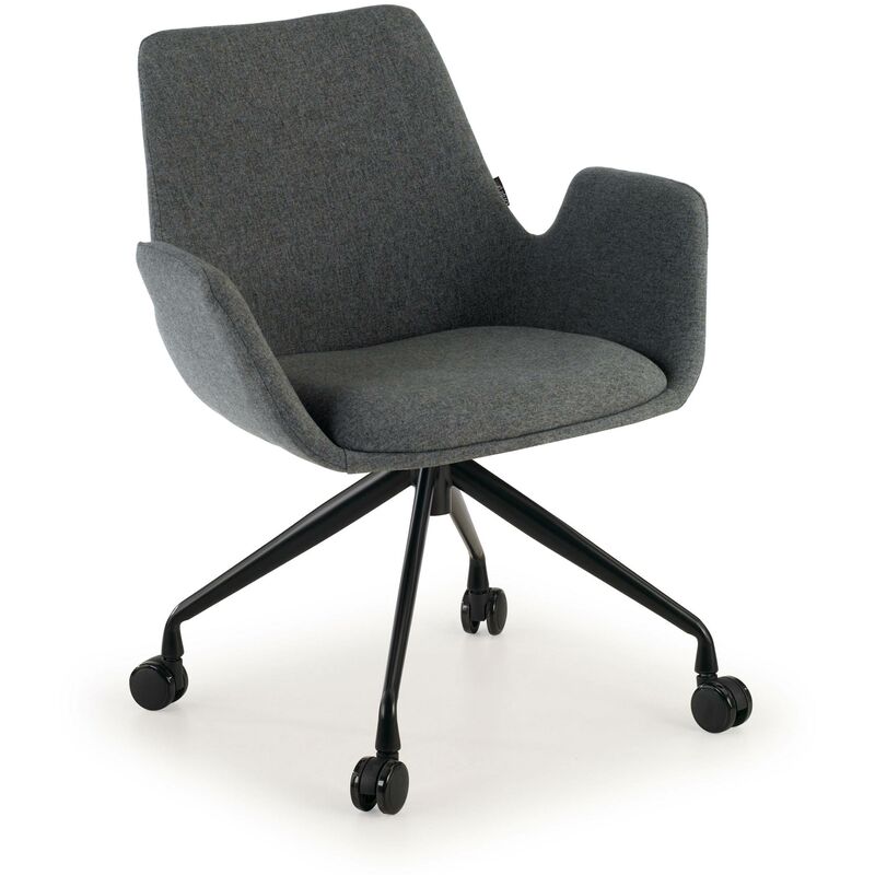 

Silla confidente Elodie Giratoria con ruedas Ecopiel antracita - Antracita