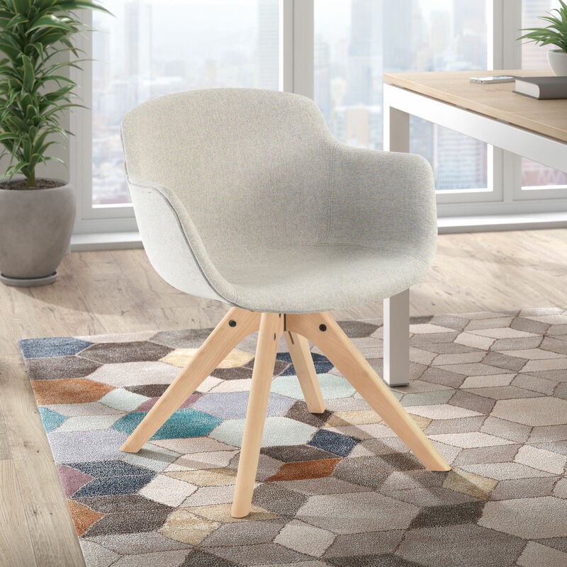 

Silla confidente Ivonne, patas de madera, gris - azul