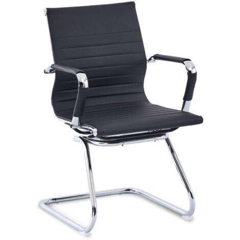 Silla confidente París acabado negro, Fondo : 60 cm, Ancho: 49 cm, Alto: 89 cm