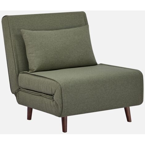 Silla convertible en cama tela base madera, 1 plaza