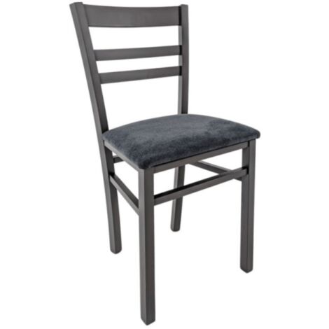 Silla cromica gris con asiento Enjoy Lux 24