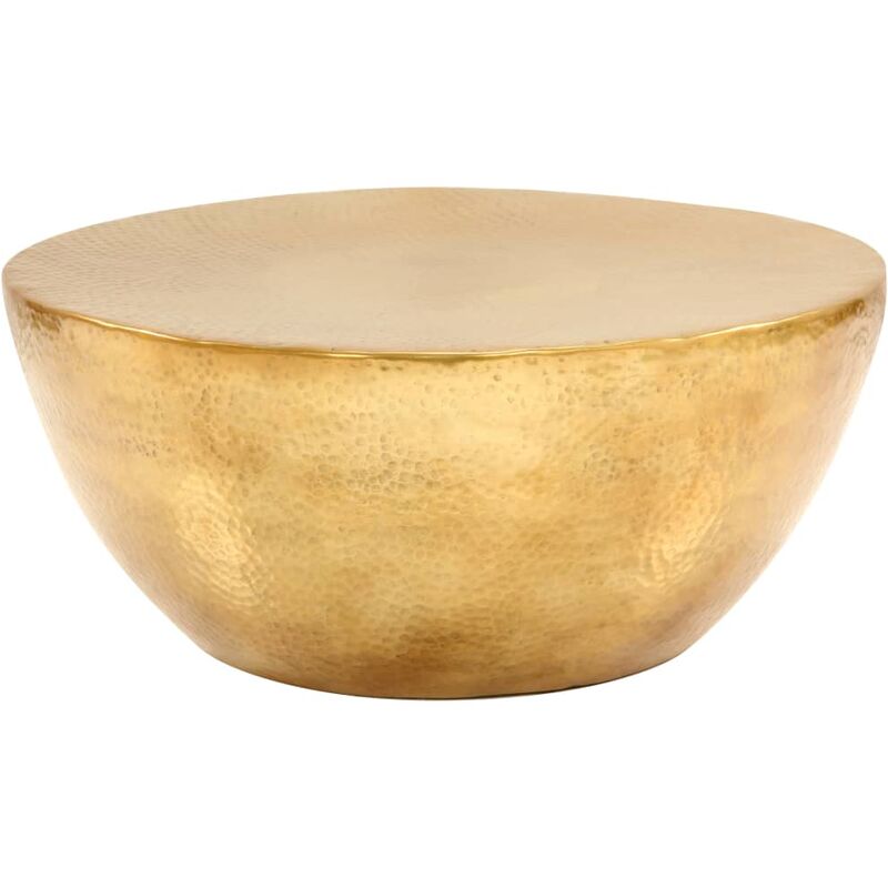 

vidaXL Mesa de Centro de Aluminio Martillado 70x30 cm Latón - Oro
