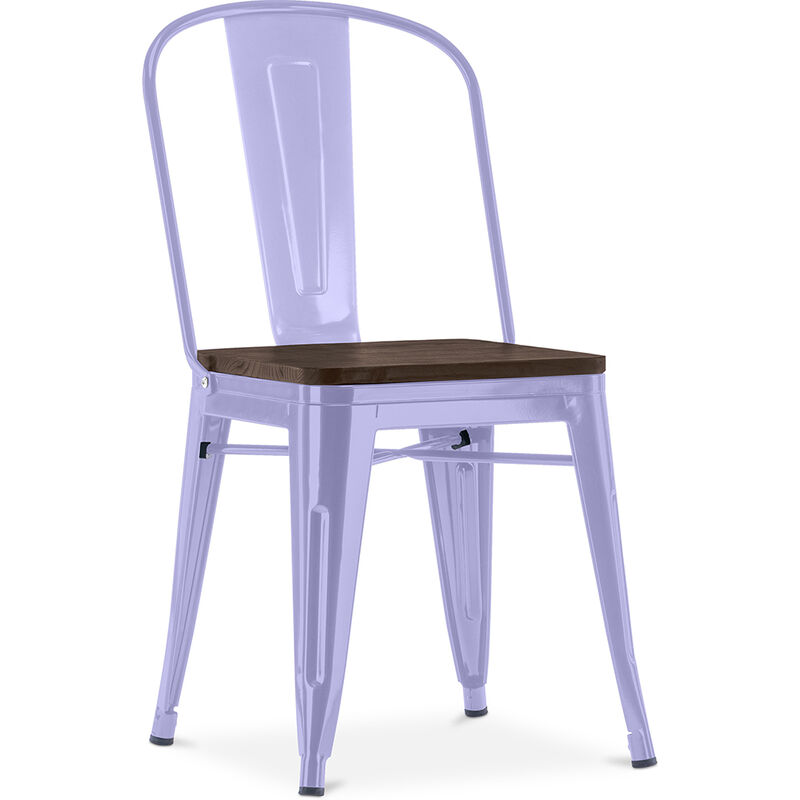 

Silla cuadrada Stylix - Metal y madera oscura Lavanda