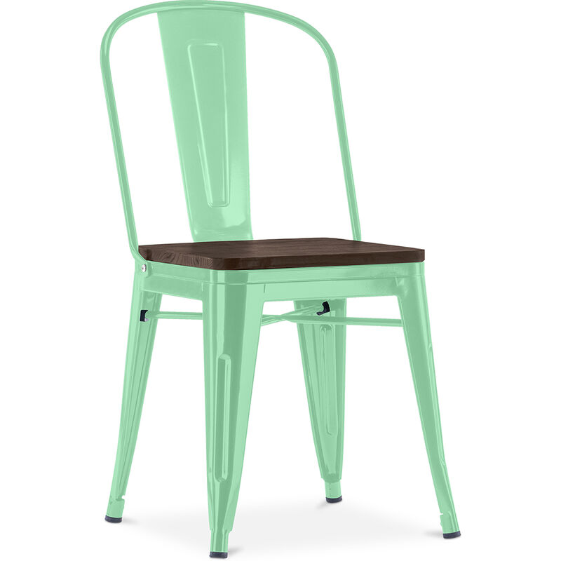 

Silla cuadrada Stylix - Metal y madera oscura Menta