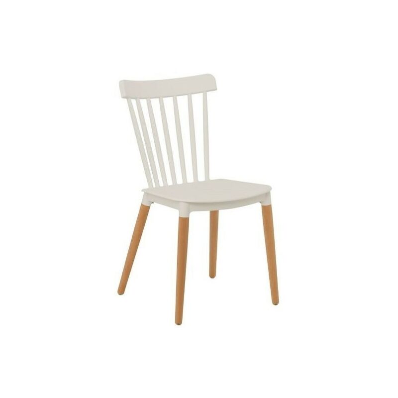 

Silla DANESA, madera, polipropileno blanco