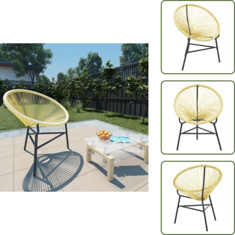 Silla de acero - vidaXL Silla redonda Acapulco ratán sintético beige - Silla de poliratán