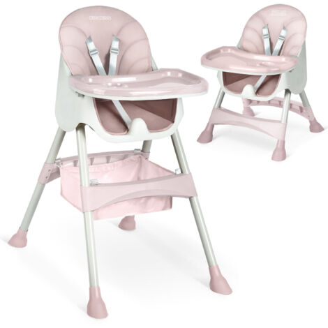 Silla de alimentación Milo con mesa, rosa