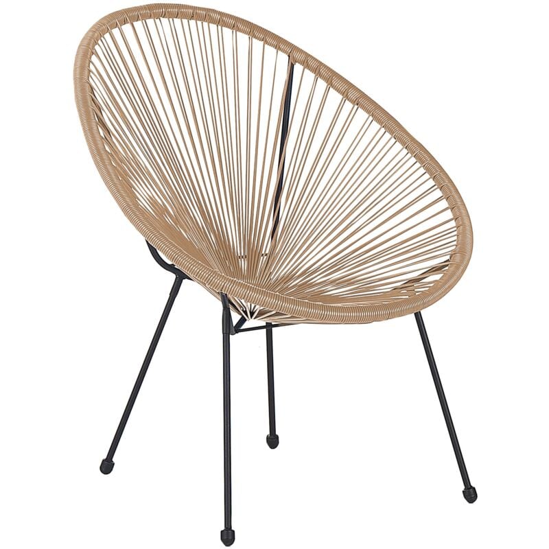 

Silla de balcón de ratán natural/negro ACAPULCO II
