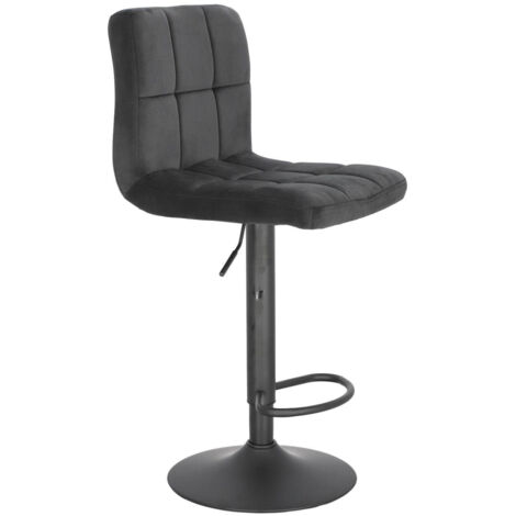 Silla de bar ajustable Dafne VIC, TERCIOPELO negro