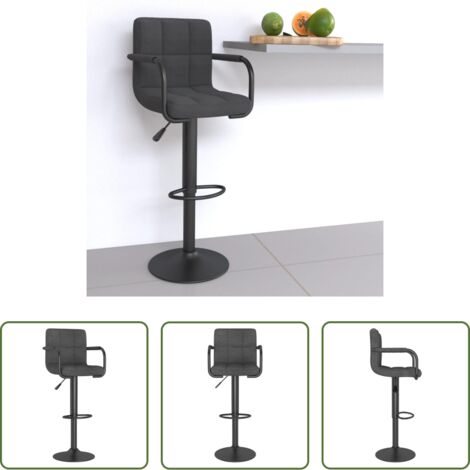 Silla de bar -  Taburete de cocina tela gris oscuro