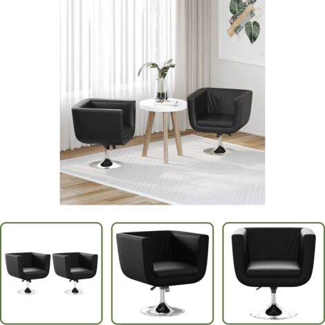 Silla de bar -  Taburetes de bar 2 unidades cuero artificial negro