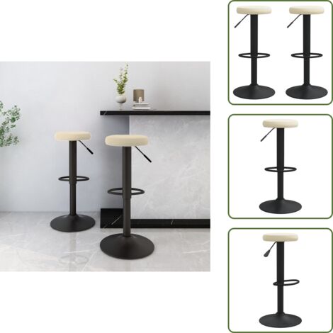 Silla de bar - vidaXL Taburetes de cocina 2 unidades terciopelo color crema - Taburete de crema