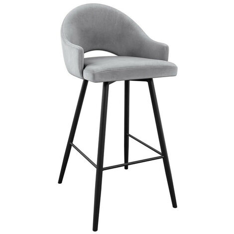 Silla de barra Jackson 103, Negro + Magic Velvet 2240, 103x50x54cm, Tapiz, Metálico